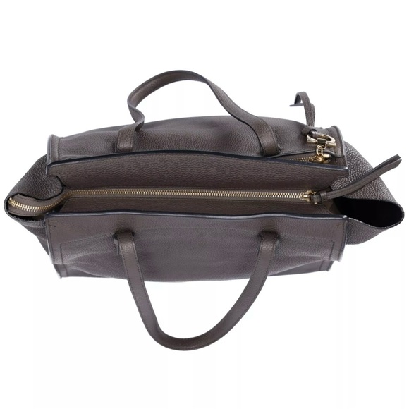 Salvatore Ferragamo Amy Medium Top Zip Shoulder Tote Bag Leather Dark Gray - Picture 7 of 11